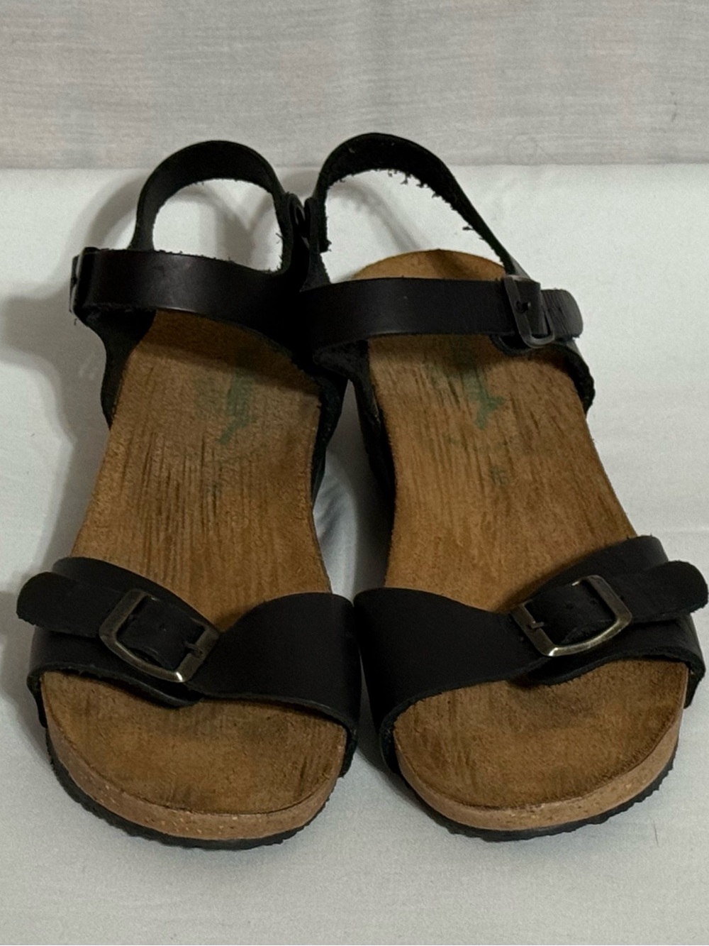 Bionatura Black Leather Comfort Wedge Sandals EU 42 US 11